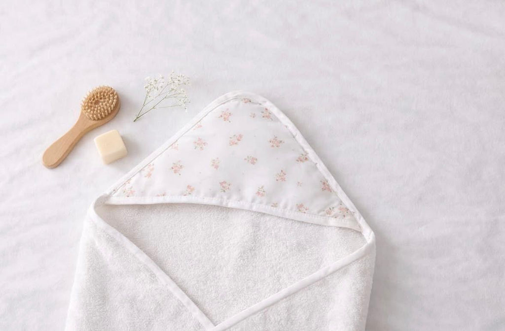 Toalla baño floral rosado