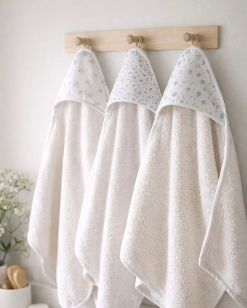 Toalla baño floral azul